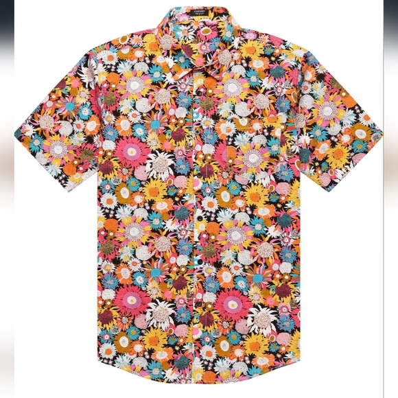 NWT Floral Multicolor Vacation Men's Buttondown Shirt 3XL I21 - Picture 4 of 7